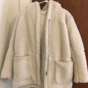 Faux Fur Wool Coat